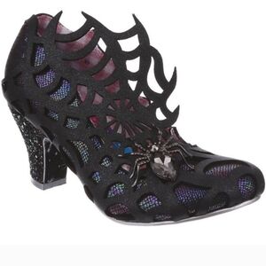 Irregular Choice On The Web Heels Black Spiderweb Pumps Size 6